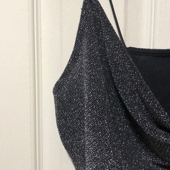 Sexy Y2K silver cowl neck top - Picture 3 of 5